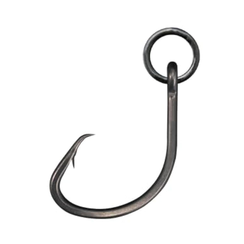 BKK Ringed MUTSU Circle Heavy-SS Hook #2 closeup shows saltwater-ready coating.