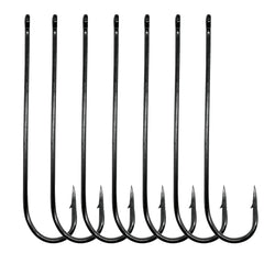 Black Aberdeen offset hooks set of 100pcs with long shank and black nickel coating