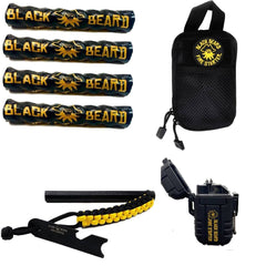 Black Beard Pirates Plunder Fire Starter Kit overview showing all-weather reliability for campfires.
