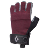 BLACK DIAMOND Crag Half-Finger Gloves back mesh ventilates for cooler belays.