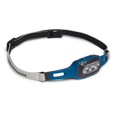 Black Diamond Deploy 325 headlamp on trail, hands-free light for night runs.