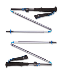 Black Diamond Distance FLZ poles folded compactly for easy packing on hikes.