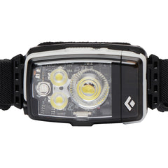 Black Diamond Distance LT1100 shows removable battery for lightweight carry on trails.