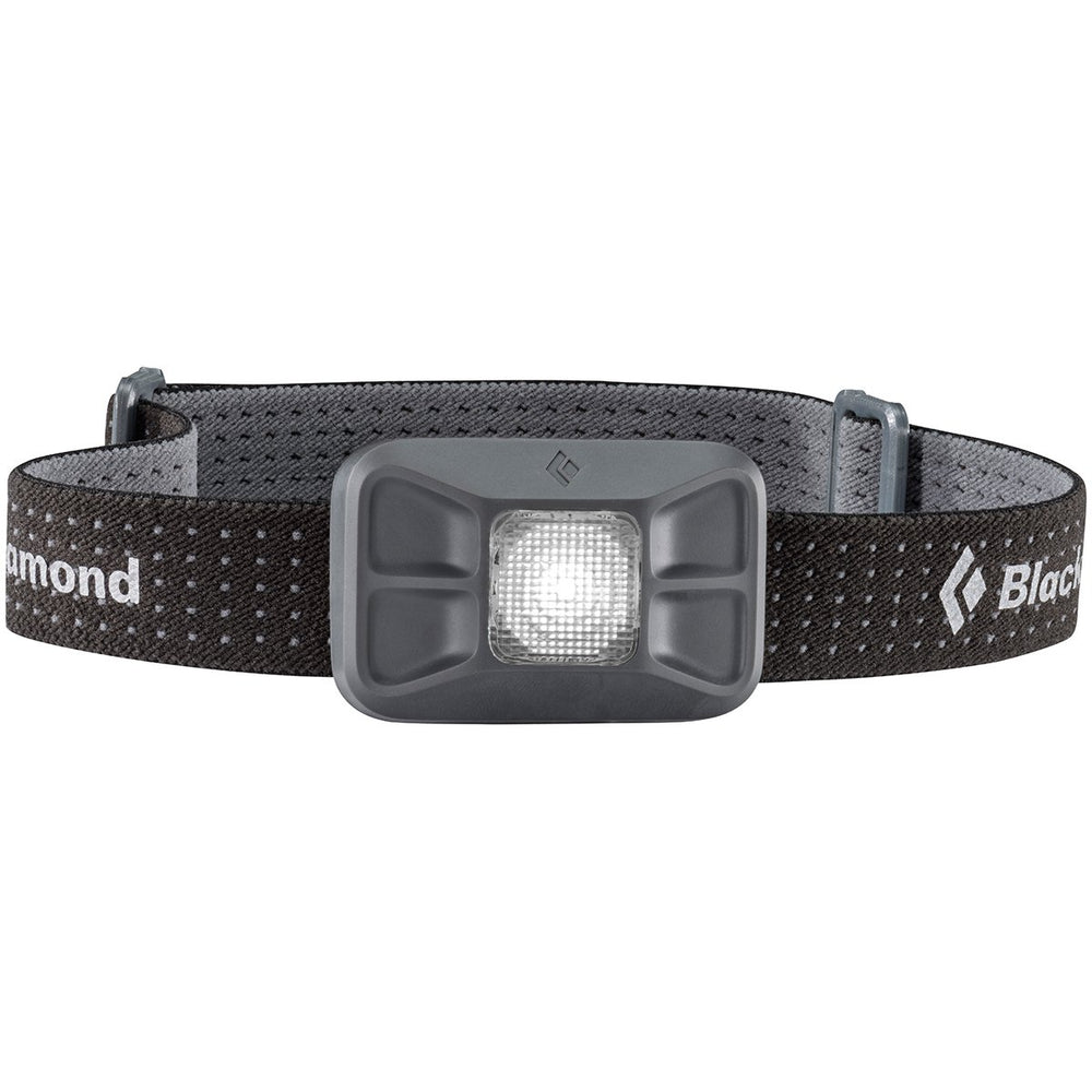Black Diamond Gizmo light with tiltable housing for adaptable hands-free illumination on climbs.