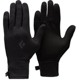 Black Diamond Lightweight Screentap Liners front view, touchscreen-friendly warmth for runs