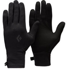 Black Diamond Lightweight Screentap Liners front view, touchscreen-friendly warmth for runs