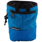 Black Diamond Mojo Zip Chalk Bag front view with ultra blue color for easy chalk access