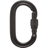 Black Diamond Oval Keylock Screwgate Biner in black with snag-free clipping.