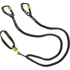 Black Diamond Spinner Leash dual-retractable with integrated swivel for secure ice climbing tool handling.