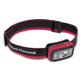 Black Diamond Spot 350 headlamp rose front view with hands-free light for night hikes.