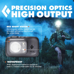 Black Diamond Spot 400-R headlamp micro-USB recharge port for reliable field power.