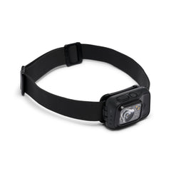 Black Diamond Storm 450 headlamp front view with bright, reliable nighttime visibility.
