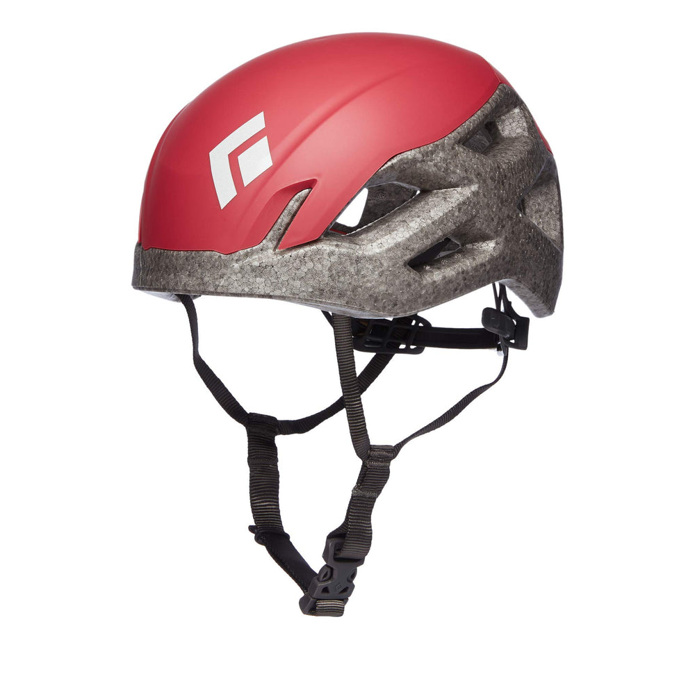 Black Diamond Vision helmet front view with compact, protective silhouette for alpine climbing