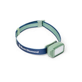 BLACK DIAMOND Wiz Kid headlamp worn on head for hands-free camping.