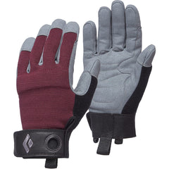 BLACK DIAMOND Women's Crag Gloves palm close-up showing durable grip for belaying and rope handling