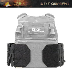 Black Gunpowder cummerbund highlighting silent magnetic buckle.