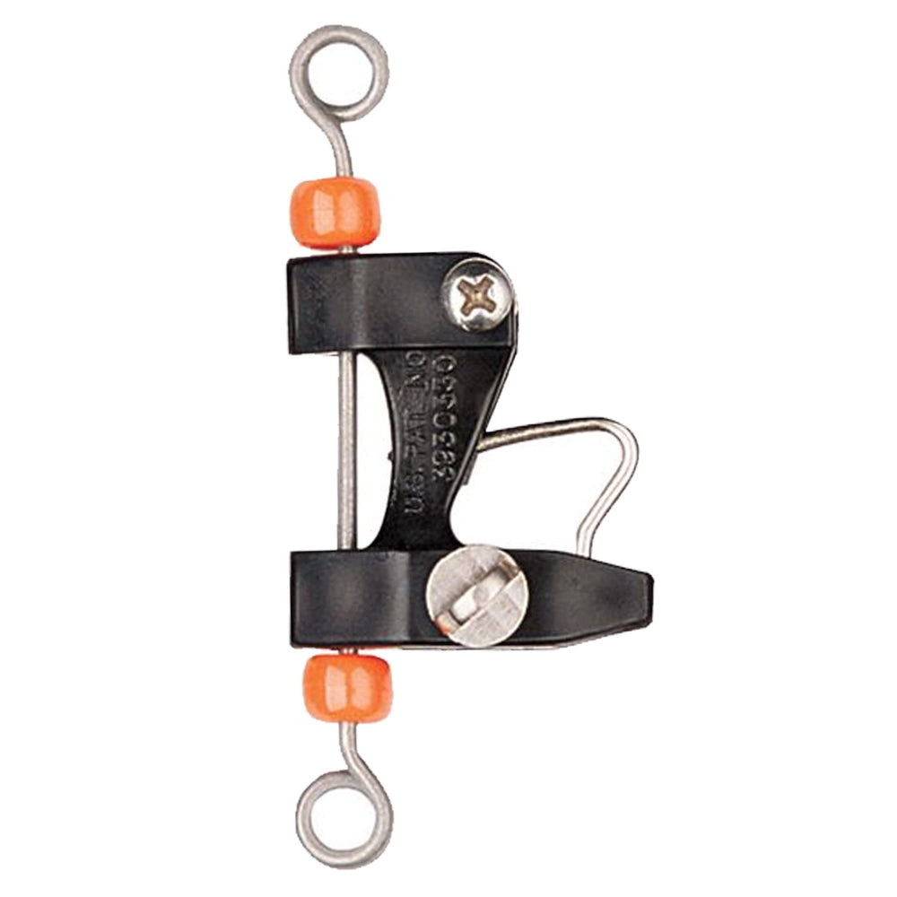 Black Marine RC100 outrigger release clip with durable stainless build for saltwater use.