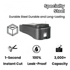 Discreet black storage container with visible window for 2000+ clipped pieces
