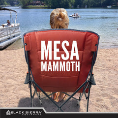 Black Sierra Oversized Camping Chair side pockets and cup holder for quick access.