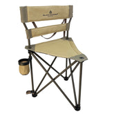 Black Sierra XL Tripod Stool wide-angle view shows stable outdoor seating