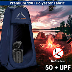 Black Terra privacy tent 6.2ft provides discreet comfort during camping