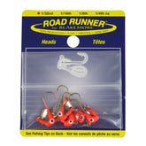 Blakemore Road Runner Bulk Head Hook in fluorescent red, 1/32 oz, five-pack, front view