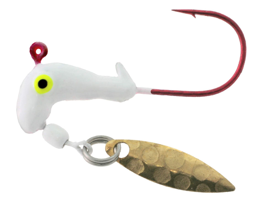 Blakemore Road Runner Pro Series hook in White/Red, 1/16 oz, pack of 4