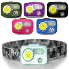 BLITZU LED headlamp white light on head for clear nighttime visibility during runs