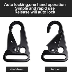 Bloepum carabiner snap hook with black coating resists rust.