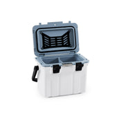 BluBox hard cooler 16qt front view for easy transport on outdoor adventures.