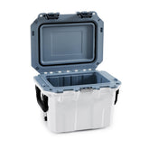 BluBox 30 QT cooler with open lid for quick loading and access.