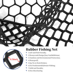 Blue Billow 67-inch net extends reach for kayak or boat fishing.