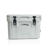 Blue Coolers Cobalt 25qt front view highlighting rugged outdoor design