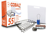 Blue Coolers Cobalt 55 Quart Divider cutting board shown for quick on site meal prep