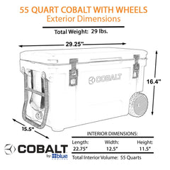Blue Coolers Cobalt 55QT hinges showcase reliable construction for busy outdoor use.