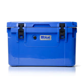 Blue Coolers Ice Vault 60qt front view highlights rugged roto-molded shell for outdoor reliability