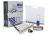 Blue Coolers divider cutting board keeps items organized and doubles as a prep surface.