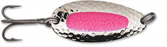 Blue Fox Pixiee Spoon with nickel finish and fluorescent red insert for deep-water salmon and steelhead