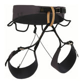 Blue Ice Cuesta harness front view shows slim laminated waist belt for movement
