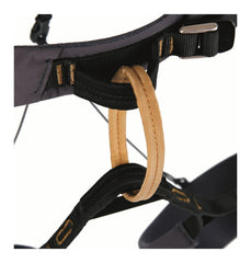 Blue Ice Cuesta harness side view in India Ink Small, emphasizing lightweight fit
