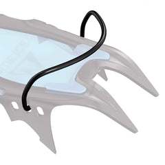 Blue Ice Harfang crampon stored in storage bag, highlighting portable alpine gear.