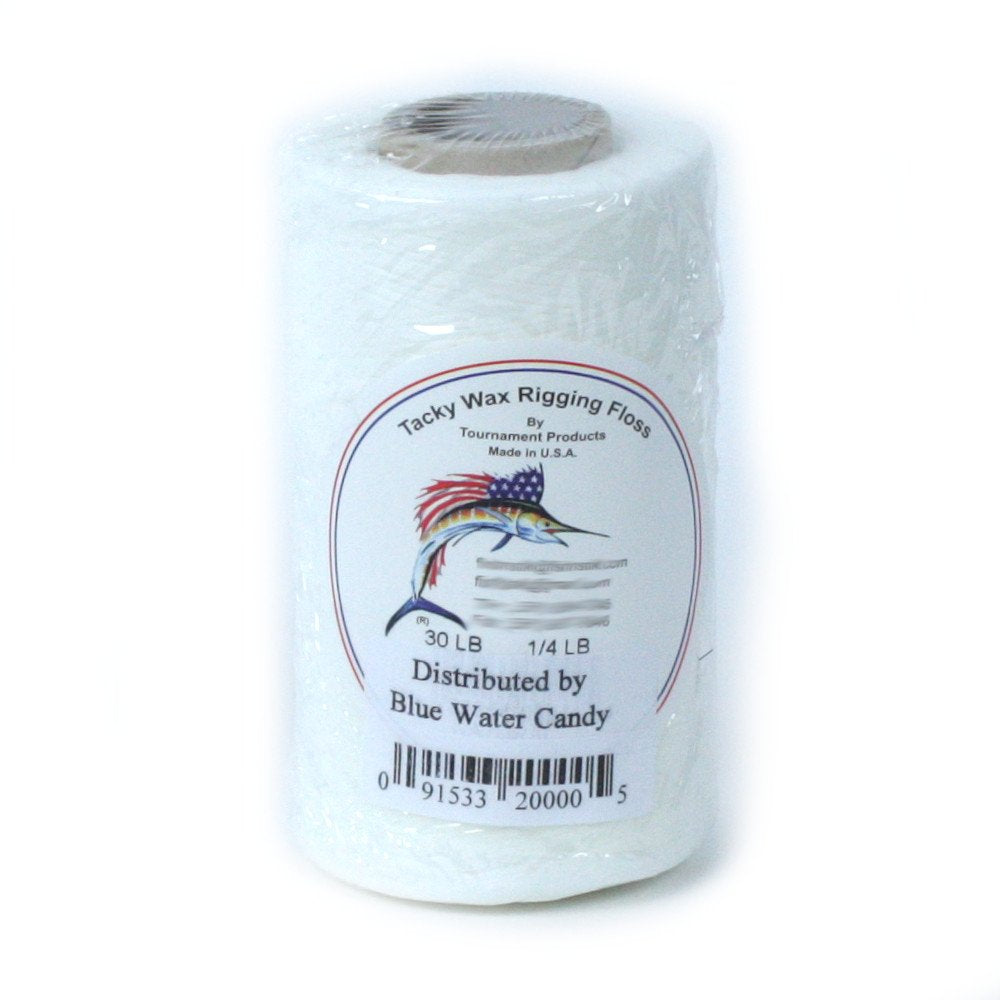 Blue Water Candy 35 lb Rigging Floss in natural color on a 1/4 lb spool