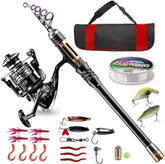 BlueFire Fishing Rod Kit assembled, a complete starter set for on-the-go anglers