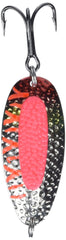 Blue Fox Pixee Spoon 7/8 oz fluorescent red UV top view for deep-water casting.