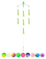 BLUEWING 18in upgraded spreader bar with port walker and 6in bulb squid for wide lure spread.