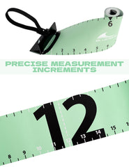 BlueWing 60-inch fishing ruler rolled out for use on green background