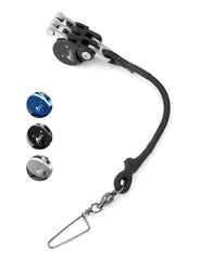 BLUEWING Blue Water Outrigger Halyard Pulley triple-black enhances offshore rigging reliability.
