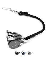 BLUEWING Blue Water Outrigger Line Lock Pro front view highlights hard-anodized body for saltwater durability