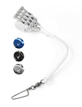 BLUEWING blue-water outrigger line lock pulley quad in silver keeps lines organized offshore