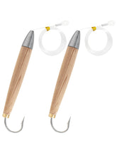BLUEWING cedar plug head detail highlights durable head for tough saltwater trolling.